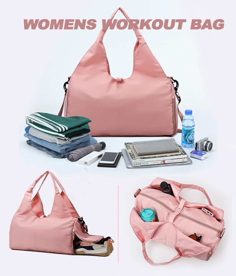 Fullishment Yoga Gym Bag -Large Capacity Gym Bag with Yoga Mat Holder Water Resistant Workout Bag for Travel Workout Daily - Image 3